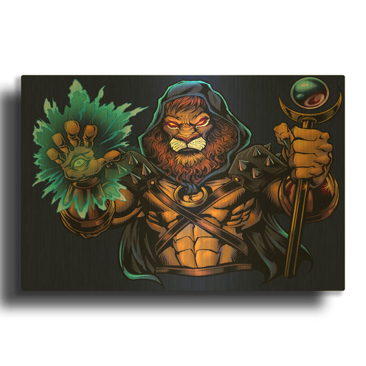 'Lion Warrior' By Flyland Designs Gold Metal Wall Art