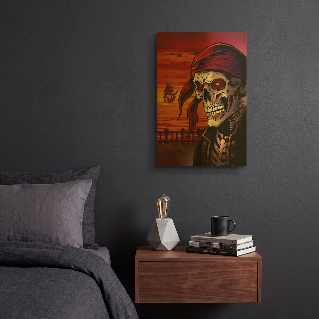 'Pirate Skeleton' By Flyland Designs Gold Metal Wall Art