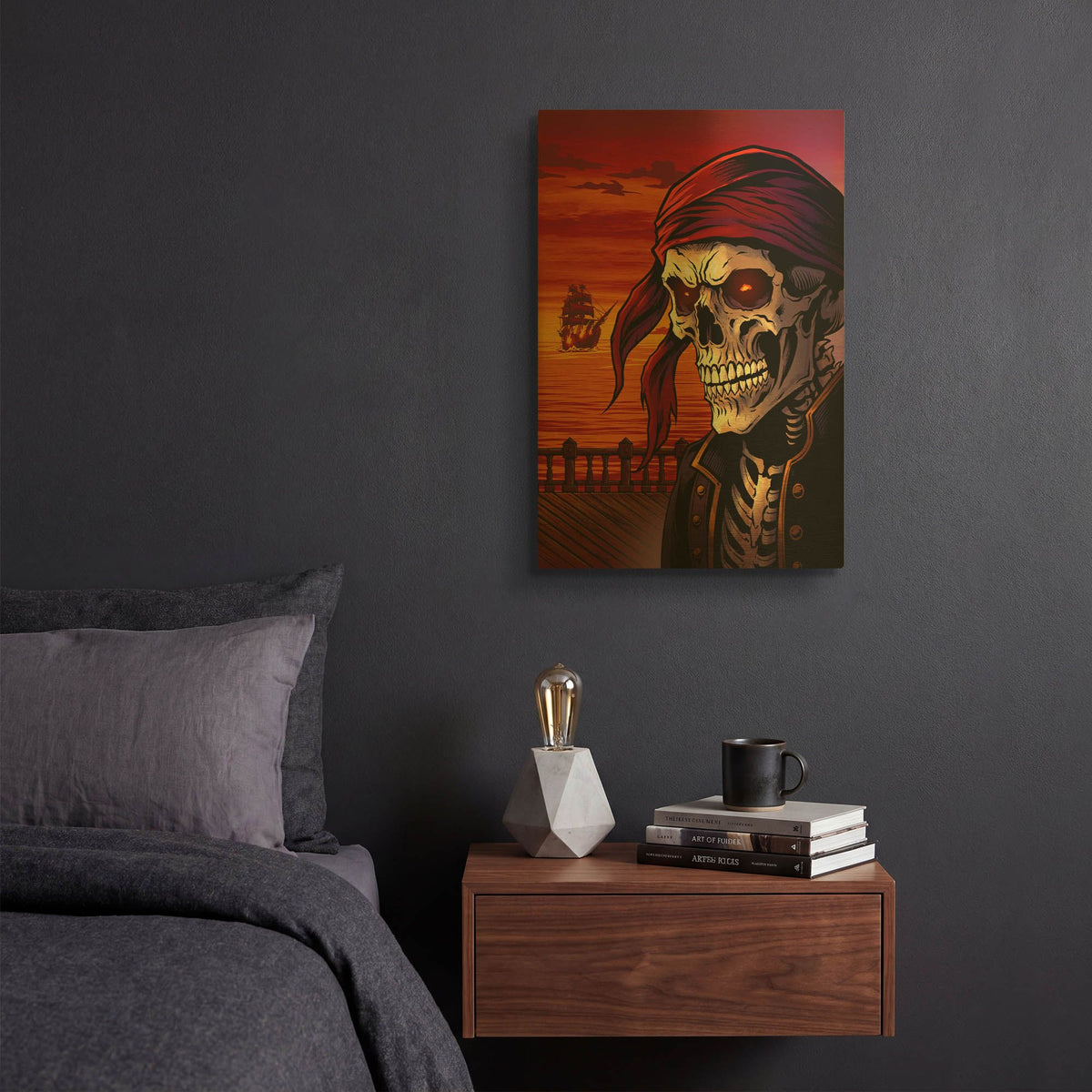 'Pirate Skeleton' By Flyland Designs Gold Metal Wall Art