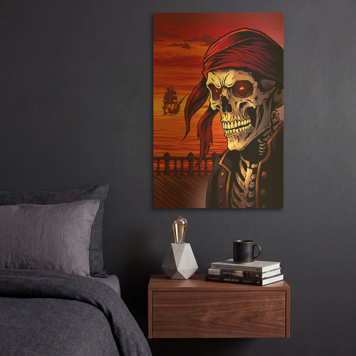 'Pirate Skeleton' By Flyland Designs Gold Metal Wall Art