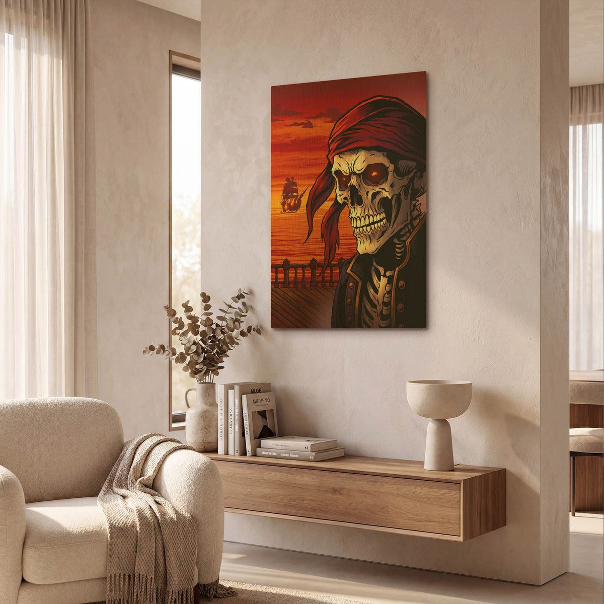 'Pirate Skeleton' By Flyland Designs Gold Metal Wall Art