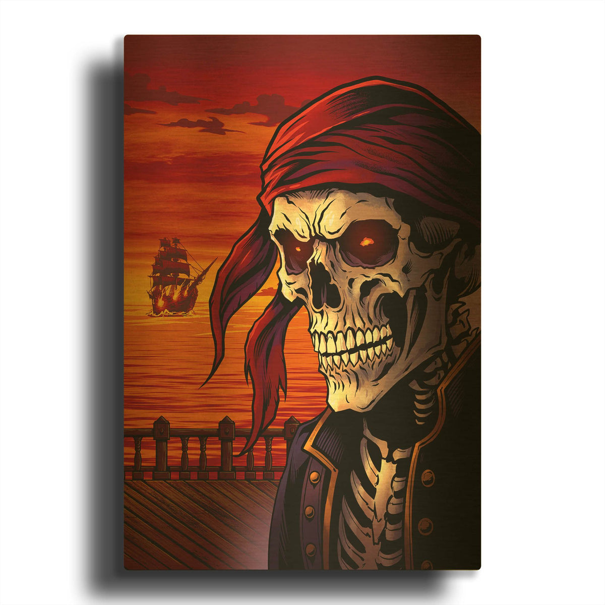 'Pirate Skeleton' By Flyland Designs Gold Metal Wall Art