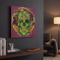 'Winged Mushroom Skull' By Flyland Designs Gold Metal Wall Art