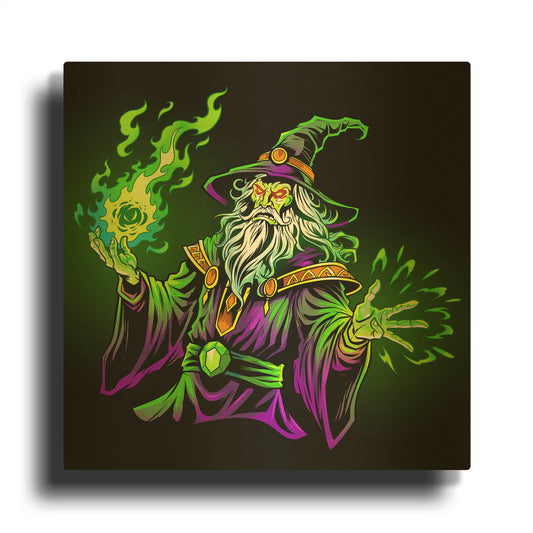 'Wizard Merlin' By Flyland Designs Gold Metal Wall Art