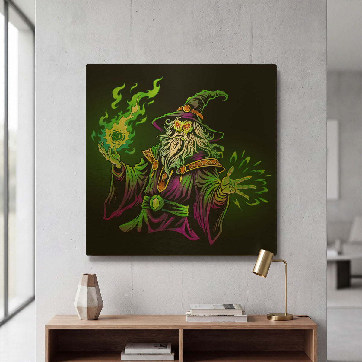 'Wizard Merlin' By Flyland Designs Gold Metal Wall Art