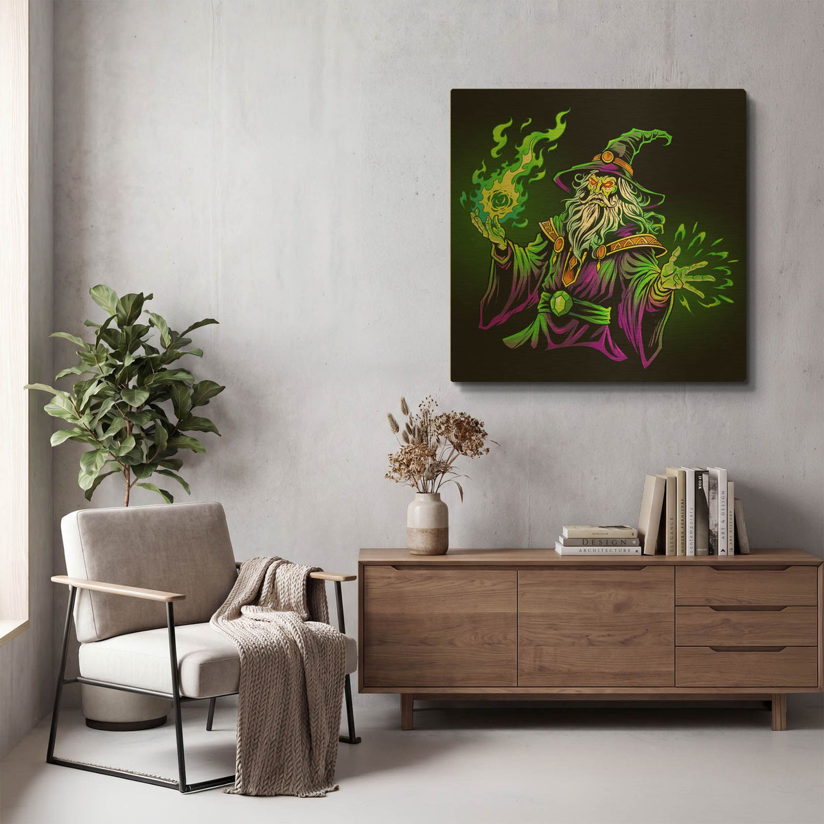 'Wizard Merlin' By Flyland Designs Gold Metal Wall Art