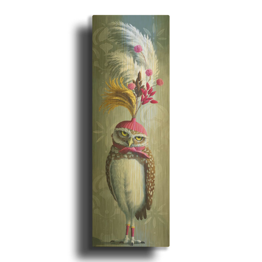 'Lady Owl' By Heather Gauthier Art Gold Metal Wall Art