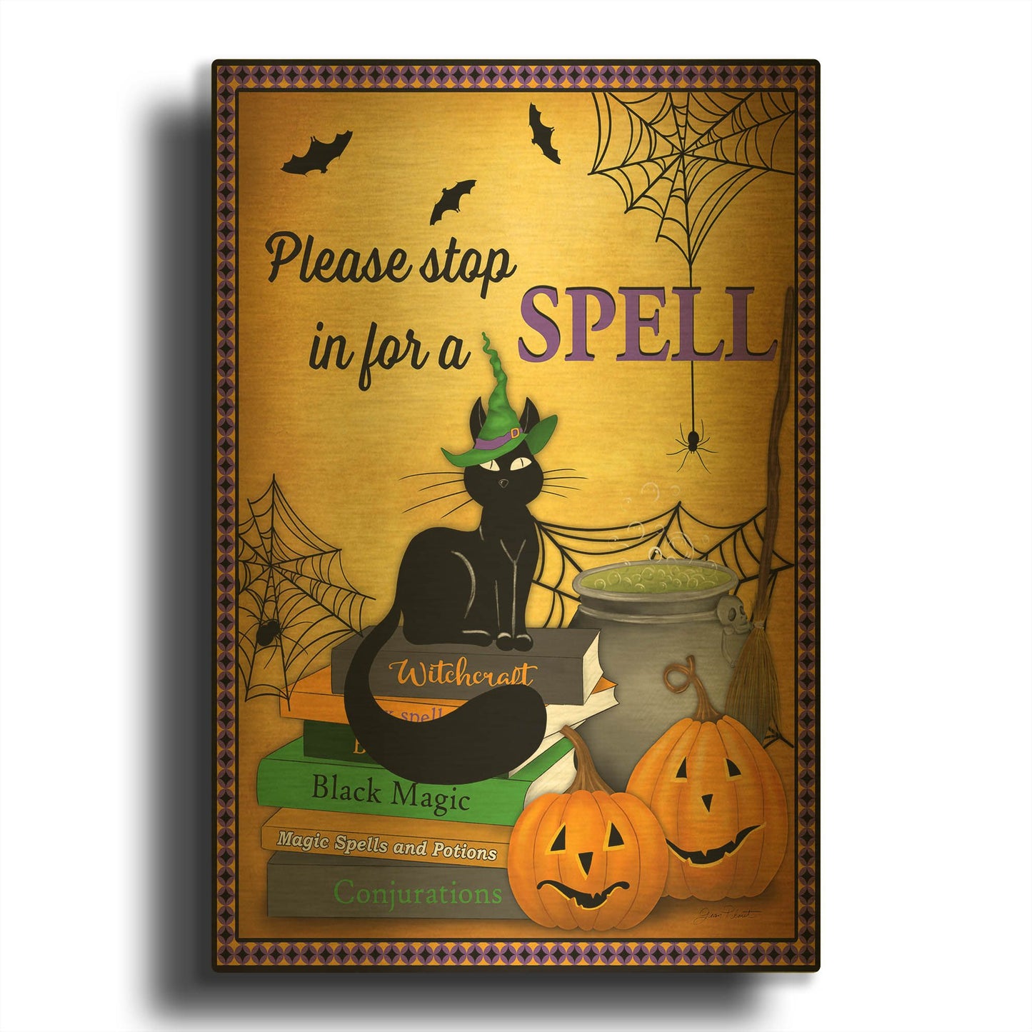 'A Spell' By Jean Plout Gold Metal Wall Art