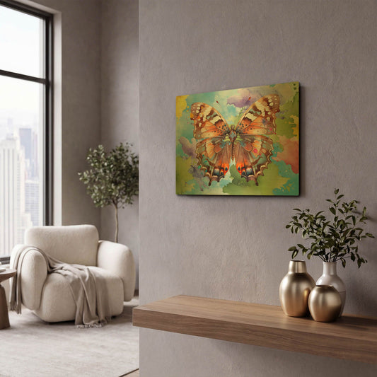 'Abstract Butterfly A' By Jean Plout Gold Metal Wall Art