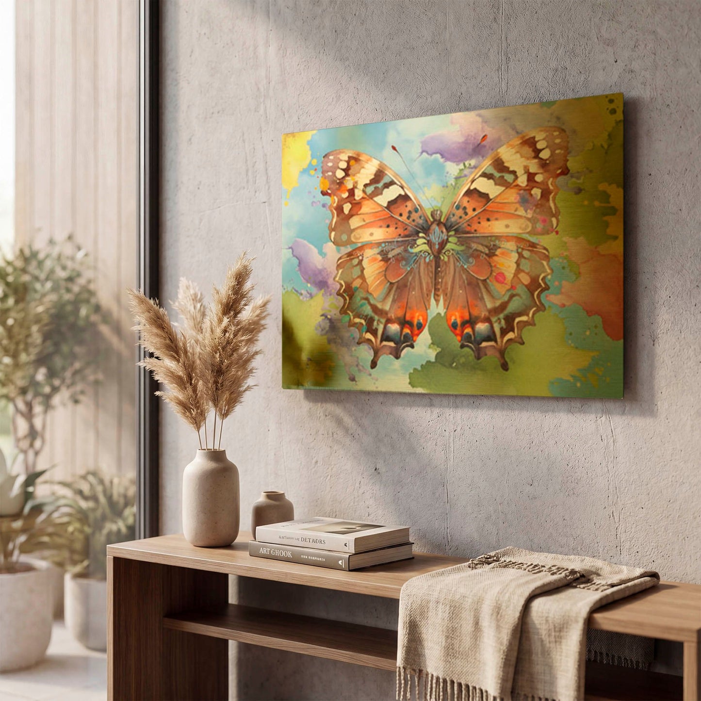 'Abstract Butterfly A' By Jean Plout Gold Metal Wall Art