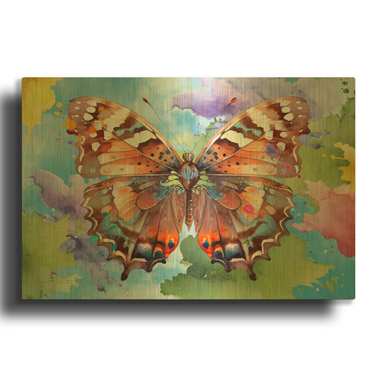 'Abstract Butterfly A' By Jean Plout Gold Metal Wall Art