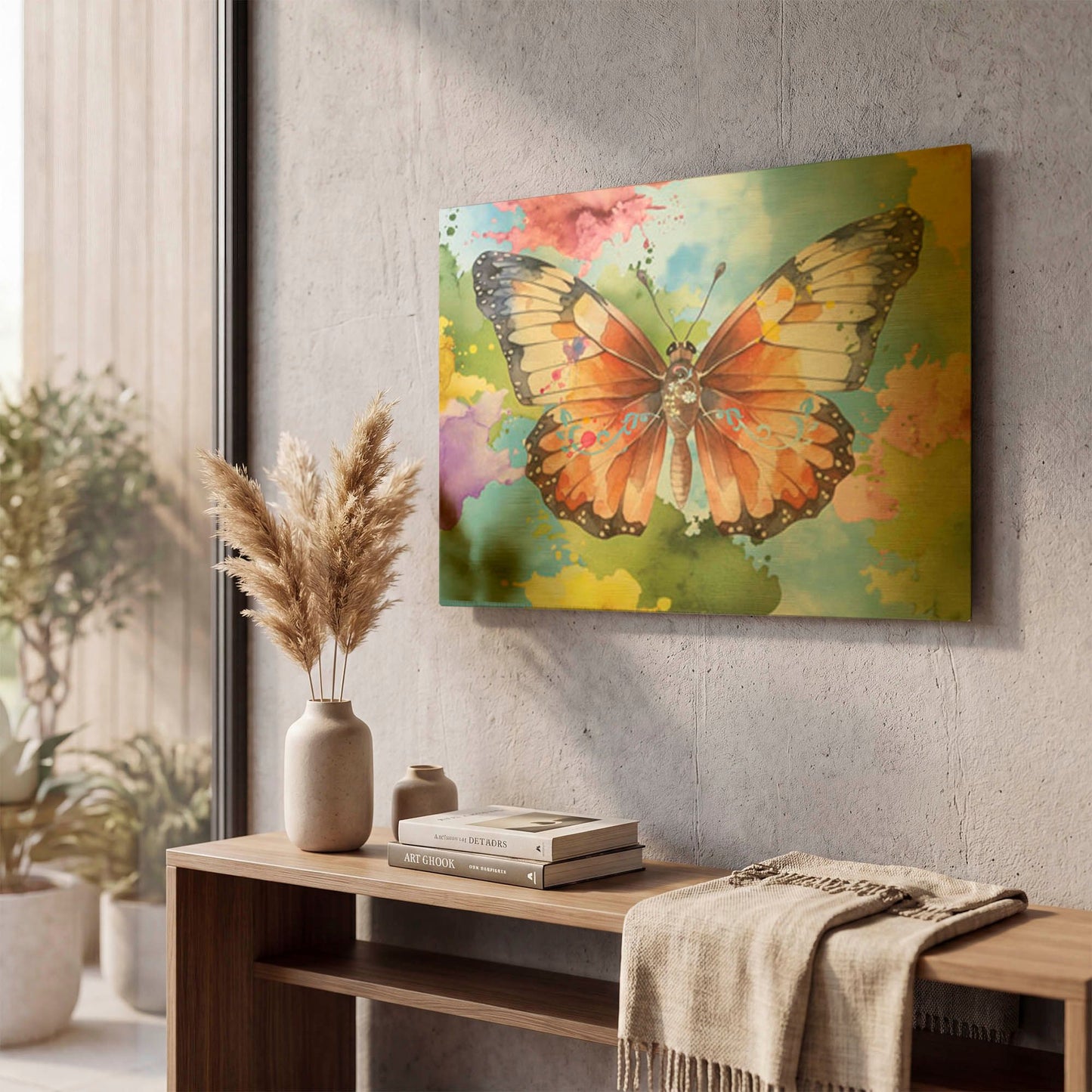 'Abstract Butterfly B' By Jean Plout Gold Metal Wall Art