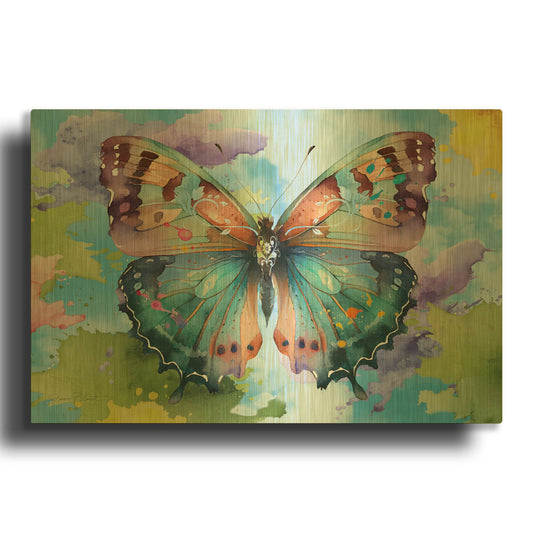 'Abstract Butterfly C' By Jean Plout Gold Metal Wall Art