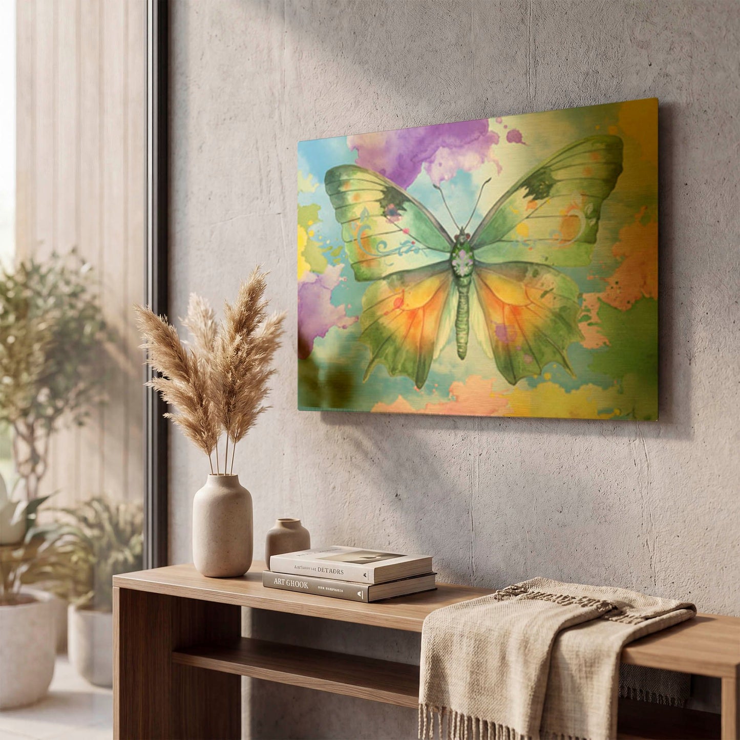 'Abstract Butterfly D' By Jean Plout Gold Metal Wall Art