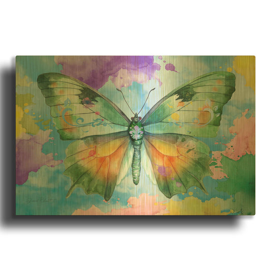 'Abstract Butterfly D' By Jean Plout Gold Metal Wall Art