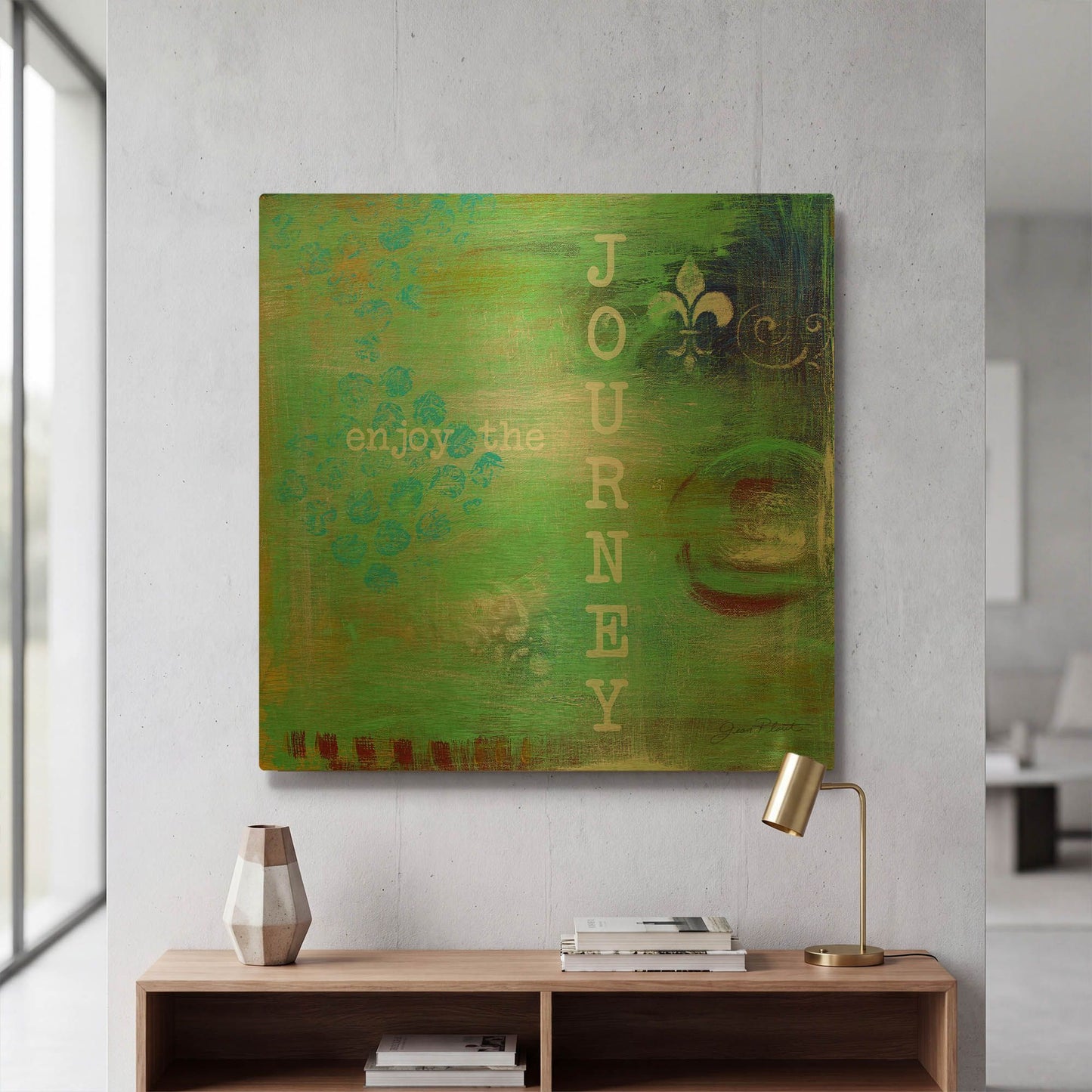 'Abstract Inspirations B' By Jean Plout Gold Metal Wall Art