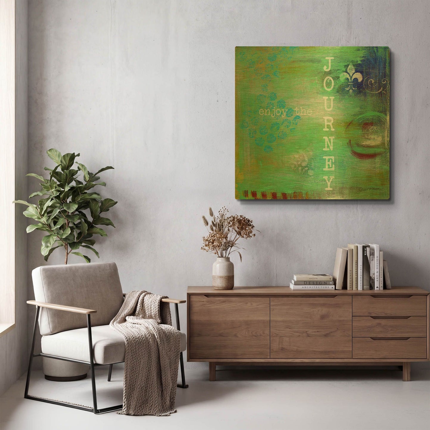 'Abstract Inspirations B' By Jean Plout Gold Metal Wall Art