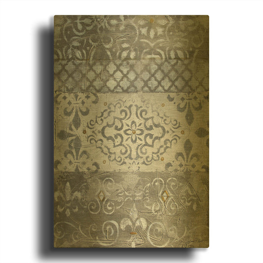 'Abstract Lace D' By Jean Plout Gold Metal Wall Art