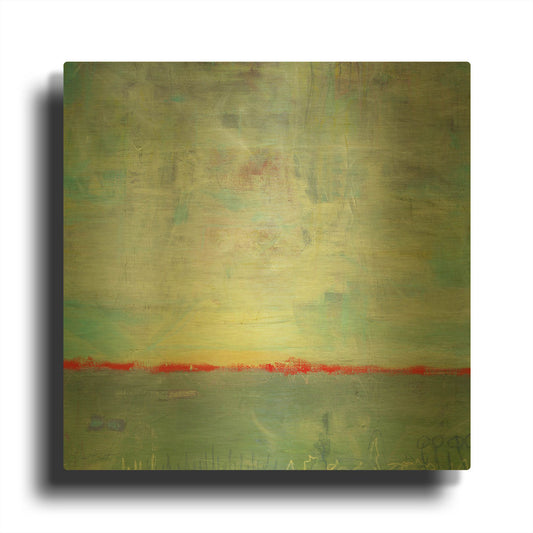 'Abstract Sunrise Landscape I' By Jean Plout Gold Metal Wall Art