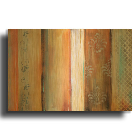 'Abstract Surrender Stripes' By Jean Plout Gold Metal Wall Art