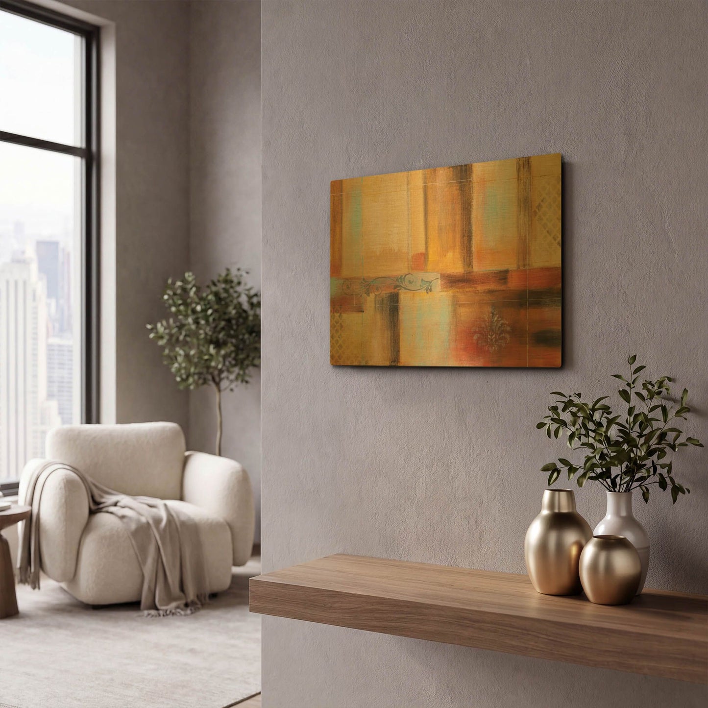 'Abstract Surrender' By Jean Plout Gold Metal Wall Art