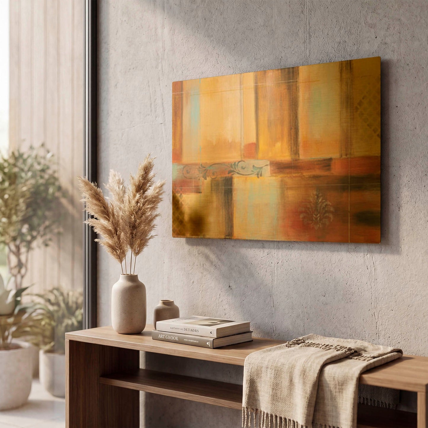 'Abstract Surrender' By Jean Plout Gold Metal Wall Art