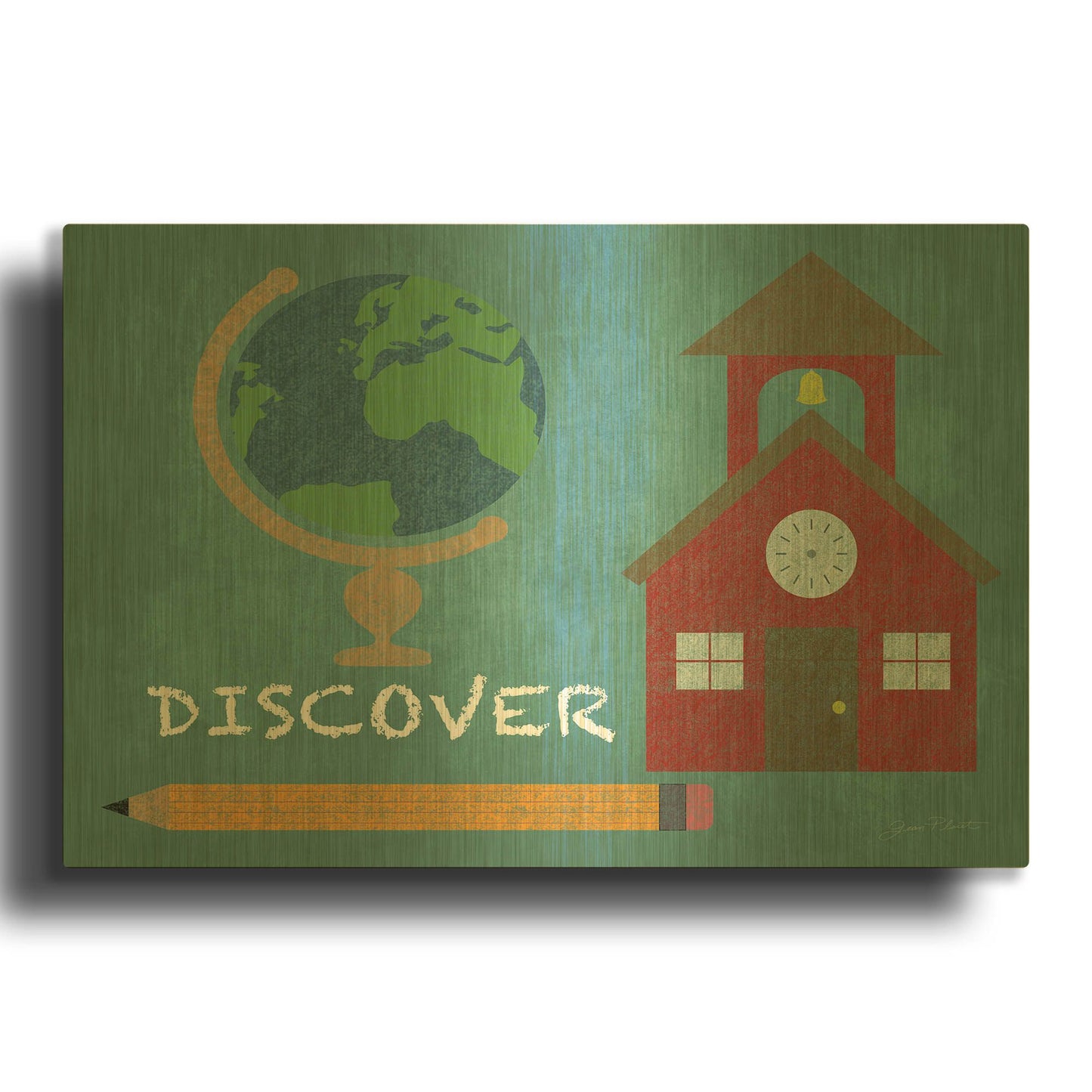 'Adventure Fun G' By Jean Plout Gold Metal Wall Art