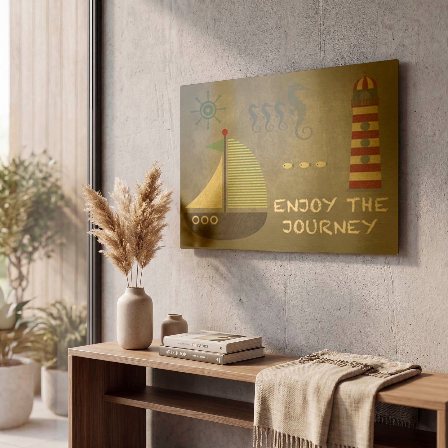 'Adventure Fun H' By Jean Plout Gold Metal Wall Art