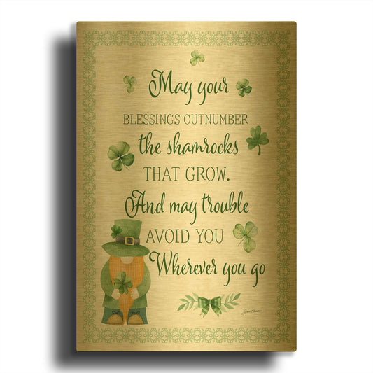 'An Irish Blessing A' By Jean Plout Gold Metal Wall Art