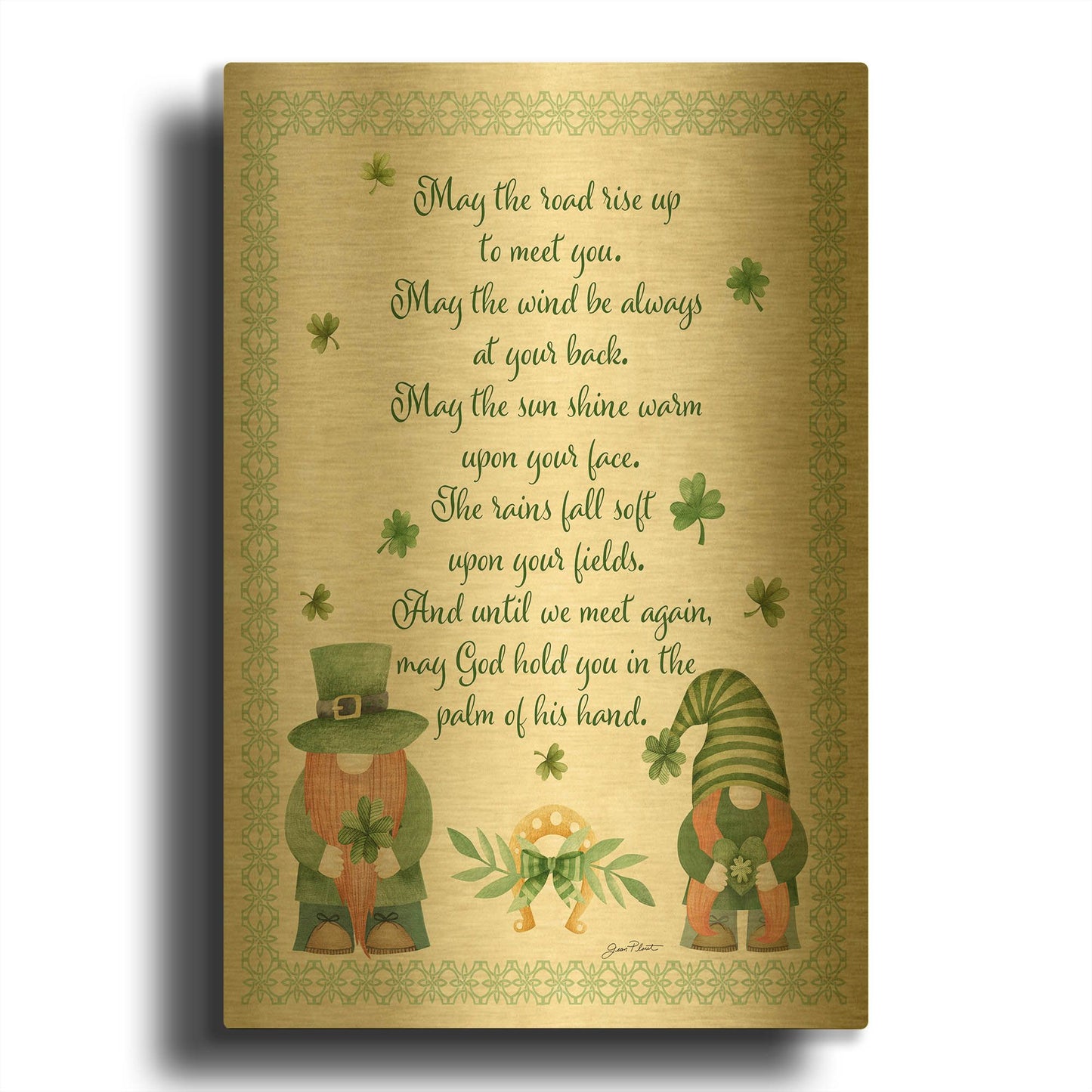 'An Irish Blessing C' By Jean Plout Gold Metal Wall Art