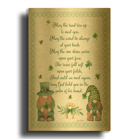 'An Irish Blessing C' By Jean Plout Gold Metal Wall Art