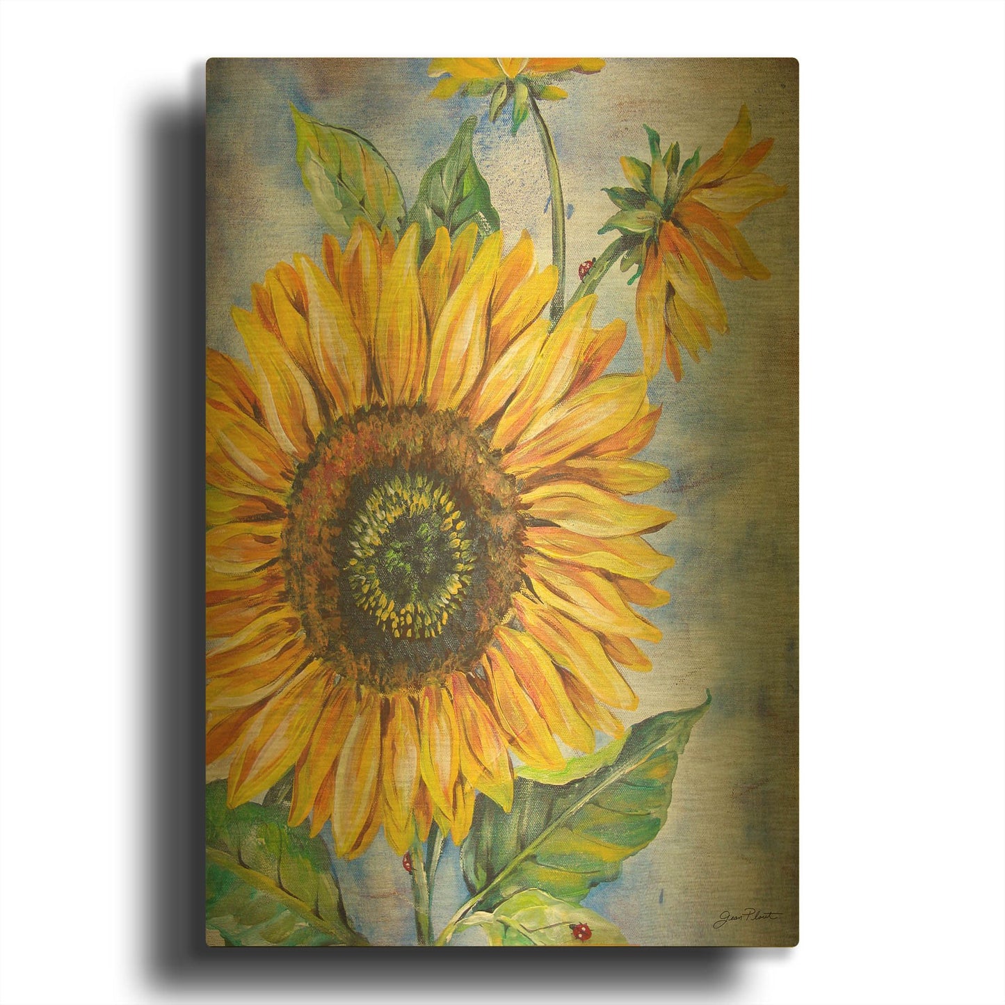 'Audreys Sunflower' By Jean Plout Gold Metal Wall Art