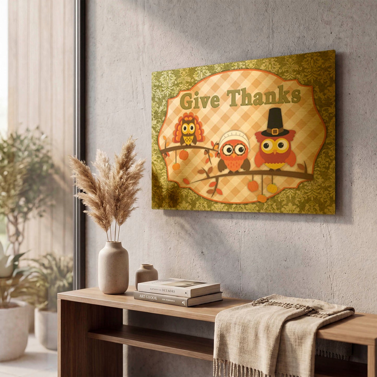 'Autumn Gifts-C' By Jean Plout Gold Metal Wall Art