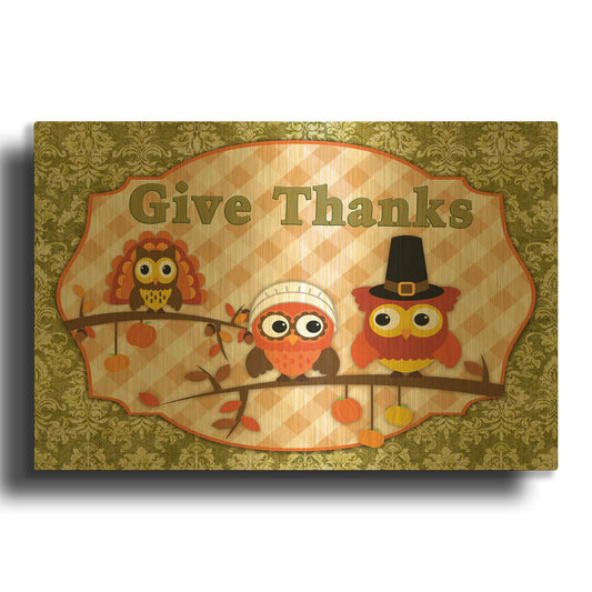 'Autumn Gifts-C' By Jean Plout Gold Metal Wall Art