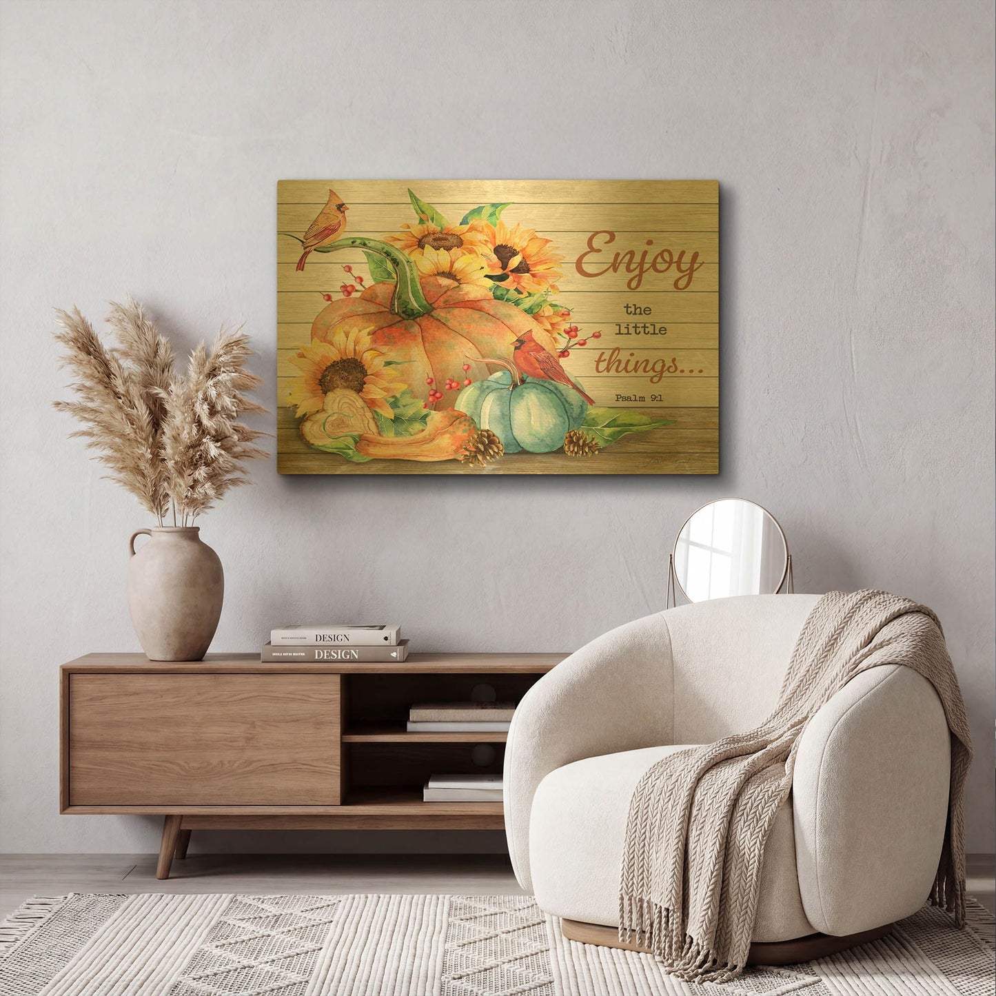'Autumn Love A' By Jean Plout Gold Metal Wall Art