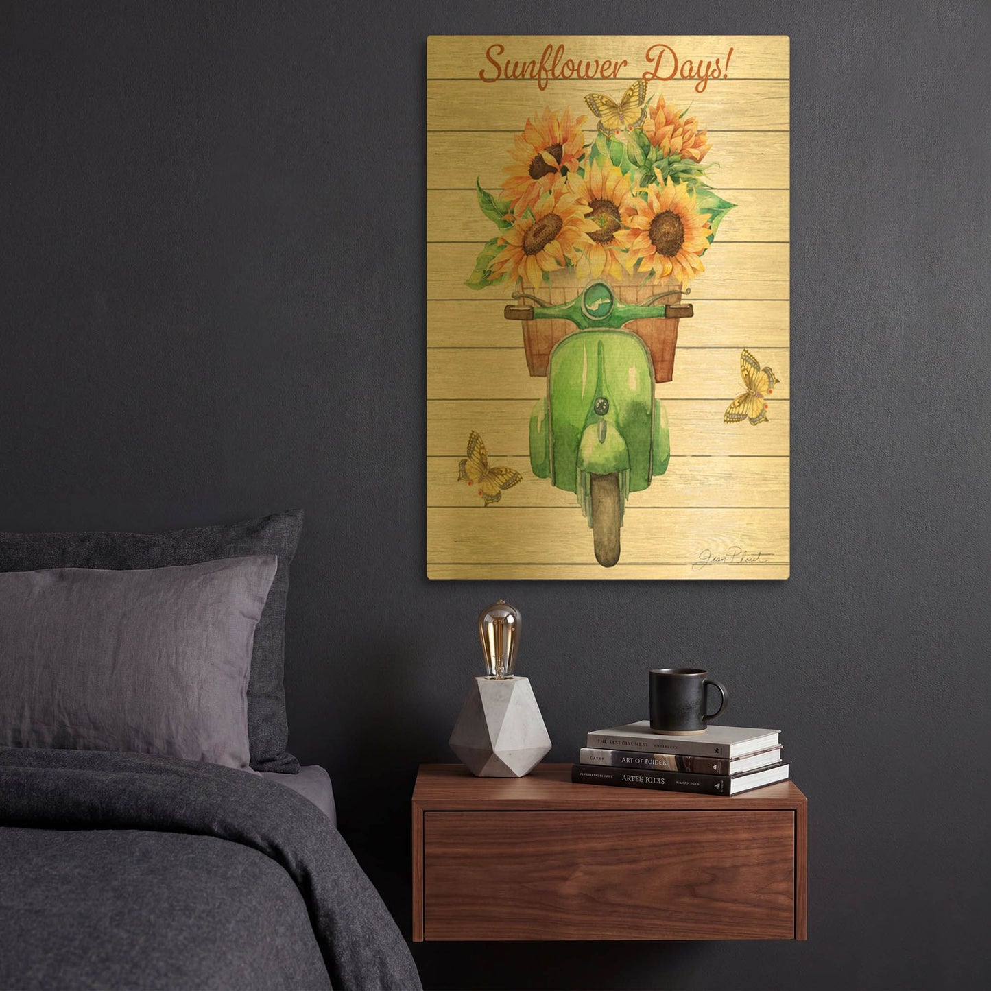 'Autumn Love B' By Jean Plout Gold Metal Wall Art