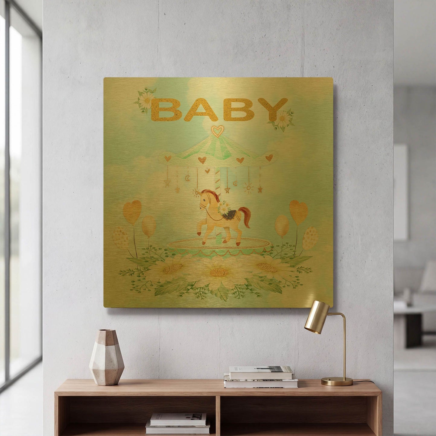 'Baby' By Jean Plout Gold Metal Wall Art
