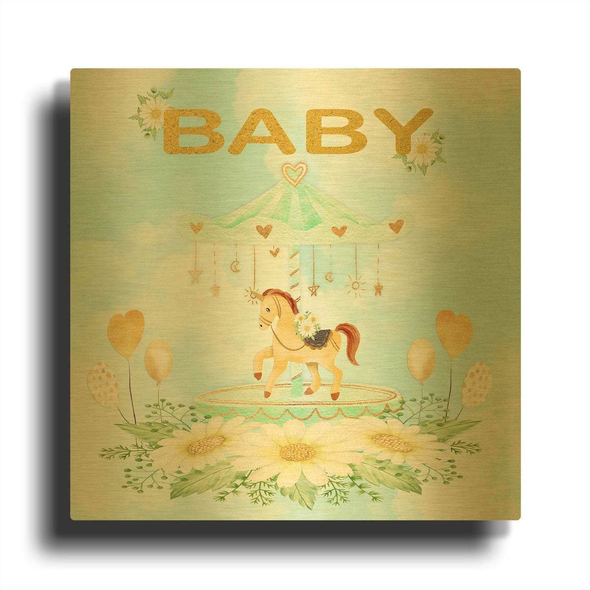 'Baby' By Jean Plout Gold Metal Wall Art