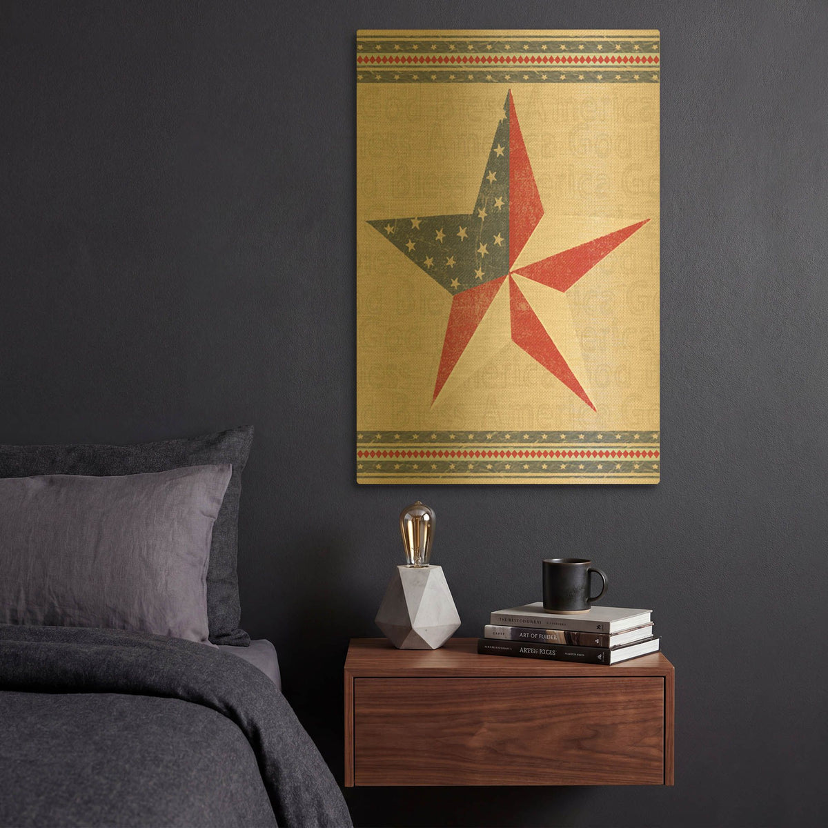 'Barn Star-A' By Jean Plout Gold Metal Wall Art