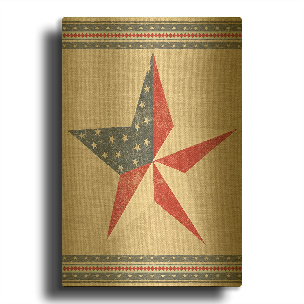 'Barn Star-A' By Jean Plout Gold Metal Wall Art