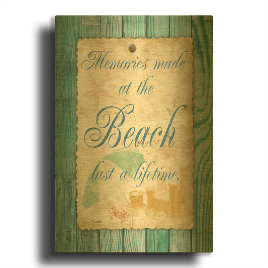 'Beach Notes A' By Jean Plout Gold Metal Wall Art
