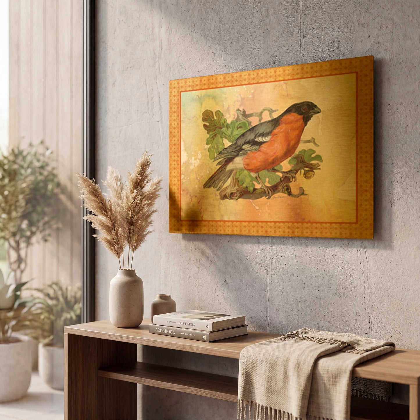 'Beautiful Birds-A' By Jean Plout Gold Metal Wall Art