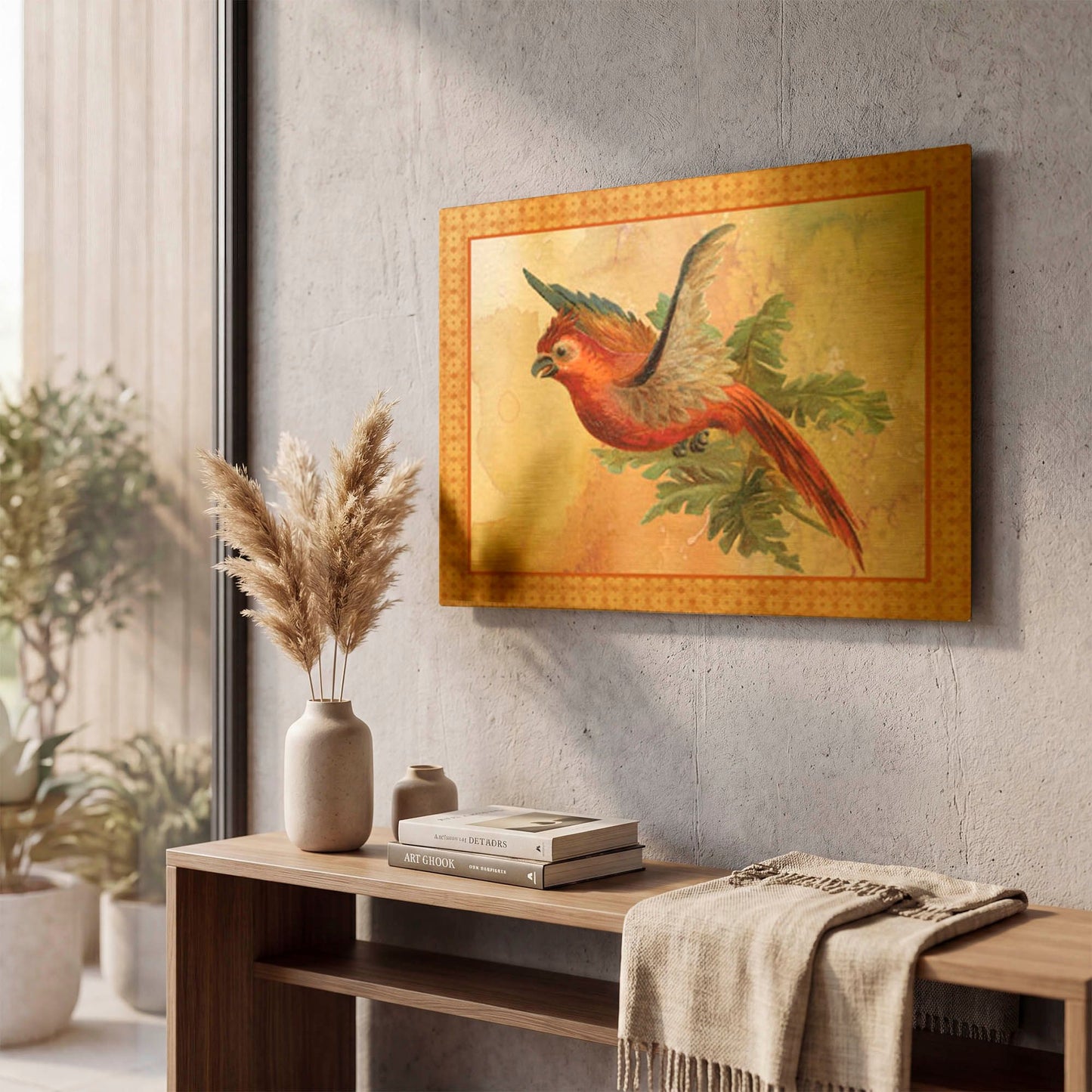 'Beautiful Birds-B' By Jean Plout Gold Metal Wall Art