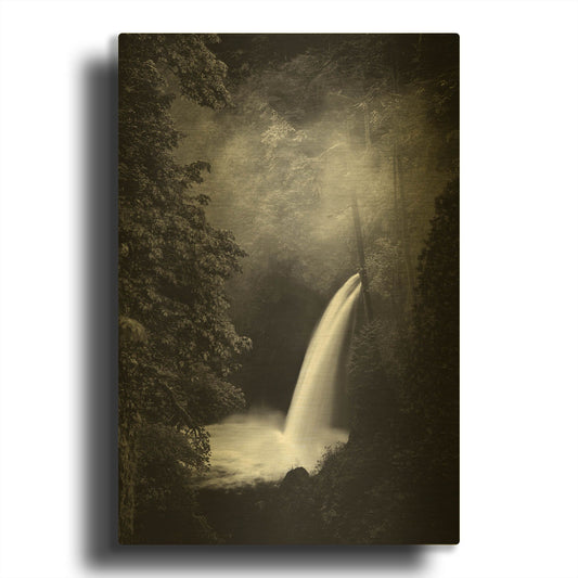 'Metlako Falls Dark copy' By Darren White Gold Metal Wall Art