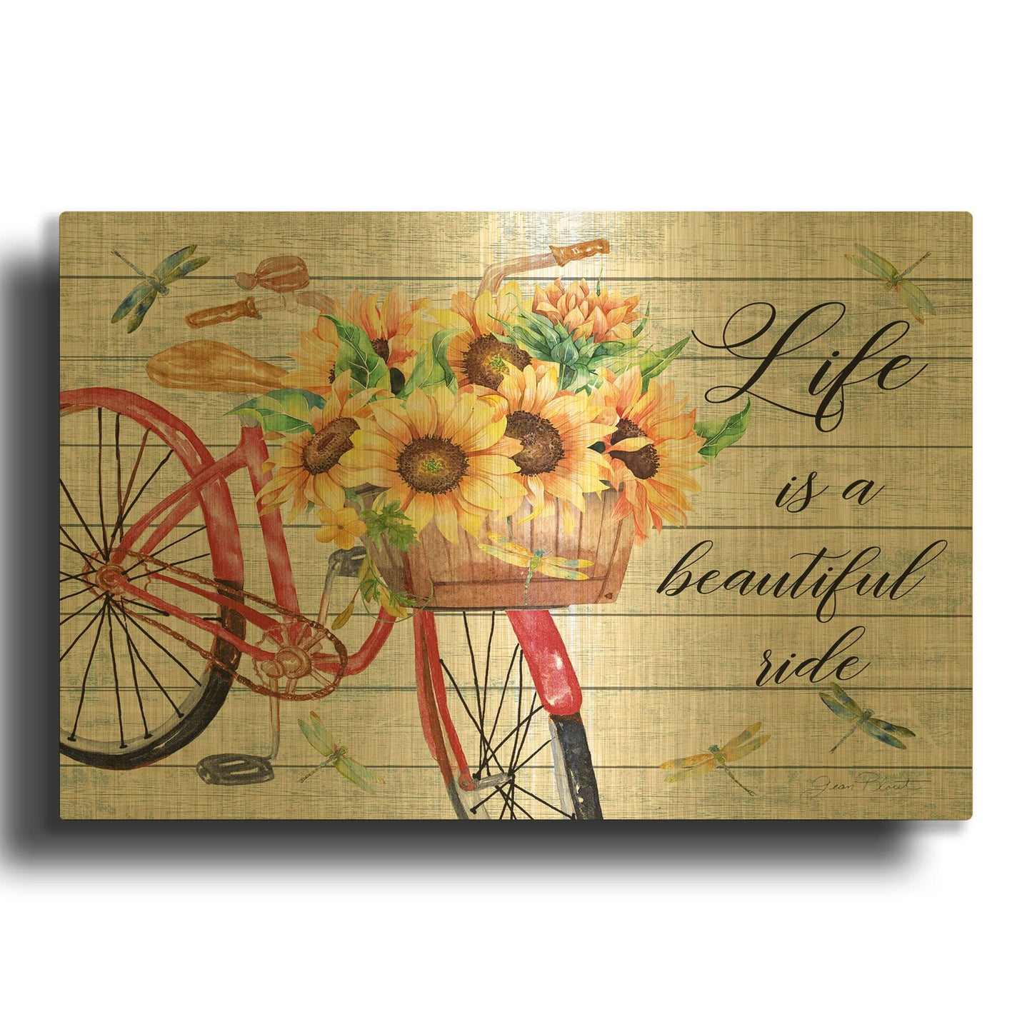 'Bicycle Inspirations A' By Jean Plout Gold Metal Wall Art