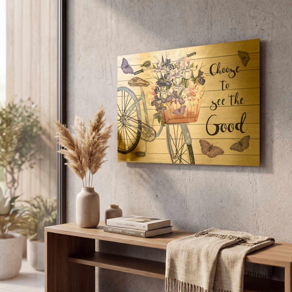 'Bicycle Inspirations D' By Jean Plout Gold Metal Wall Art