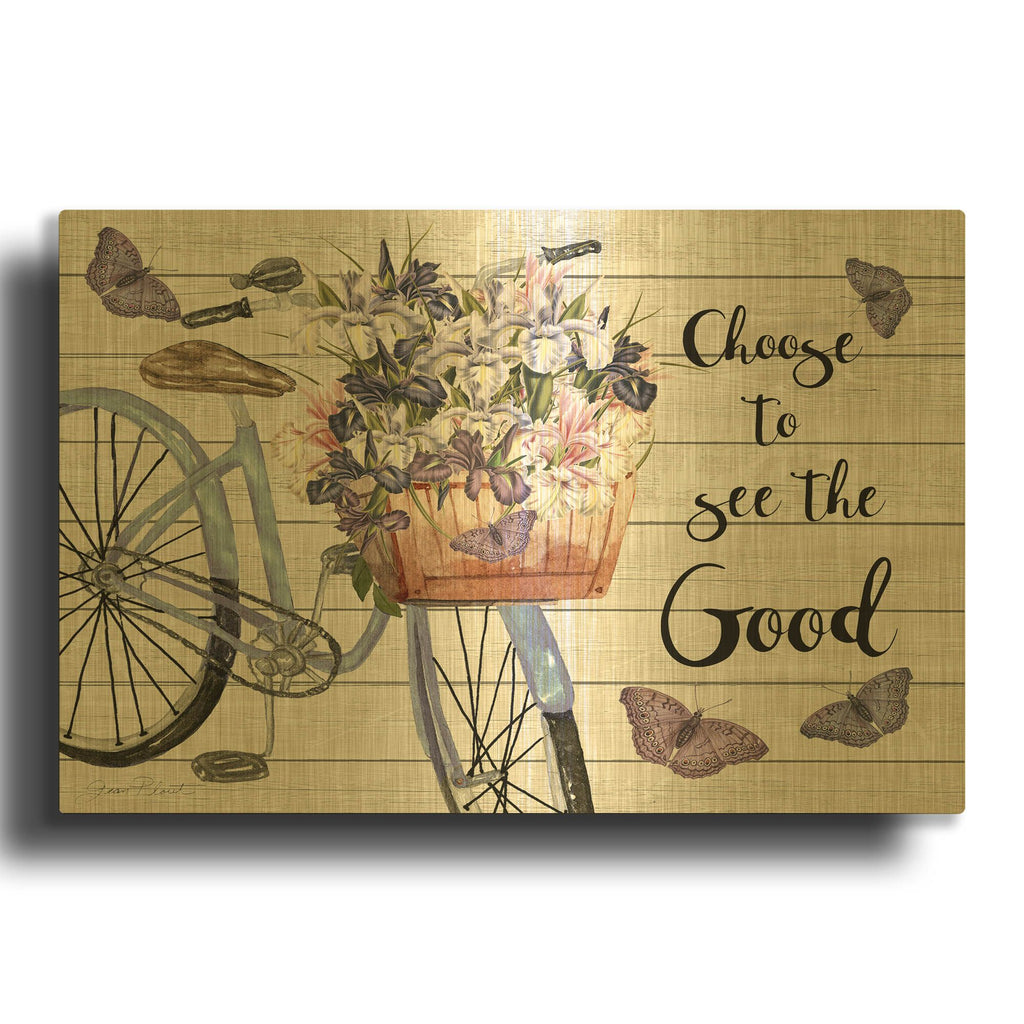 'Bicycle Inspirations D' By Jean Plout Gold Metal Wall Art