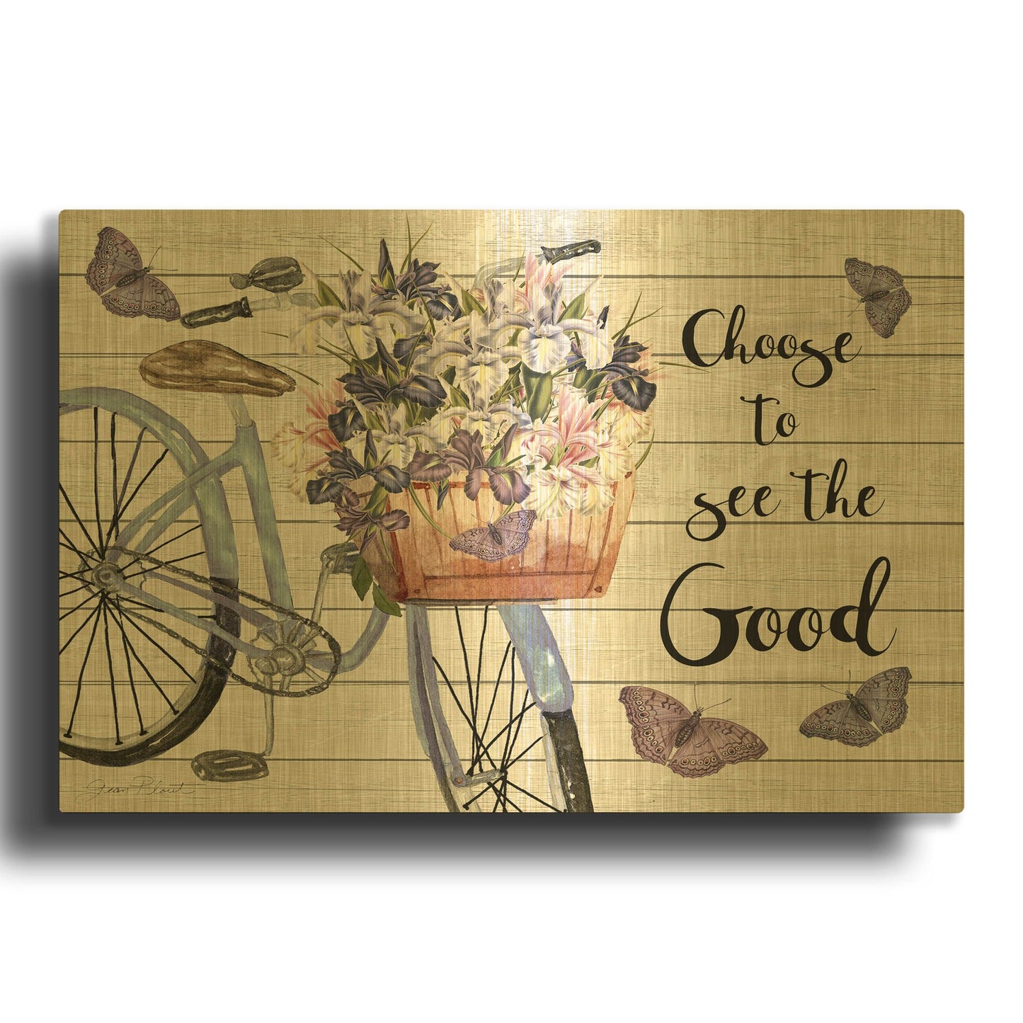 'Bicycle Inspirations D' By Jean Plout Gold Metal Wall Art
