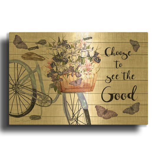 'Bicycle Inspirations D' By Jean Plout Gold Metal Wall Art