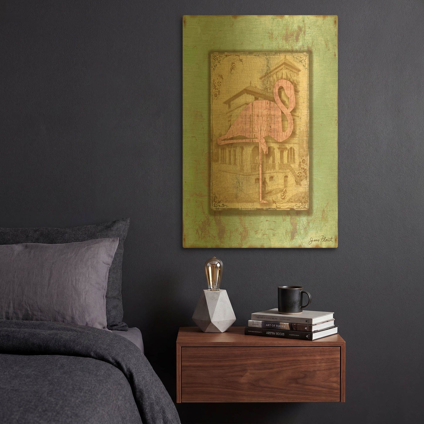 'Bird Silhouette 12B1' By Jean Plout Gold Metal Wall Art